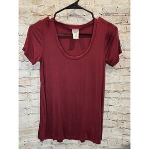 Color Bear Womens Flowy Top Size Small Short Sleeve Dip Neck